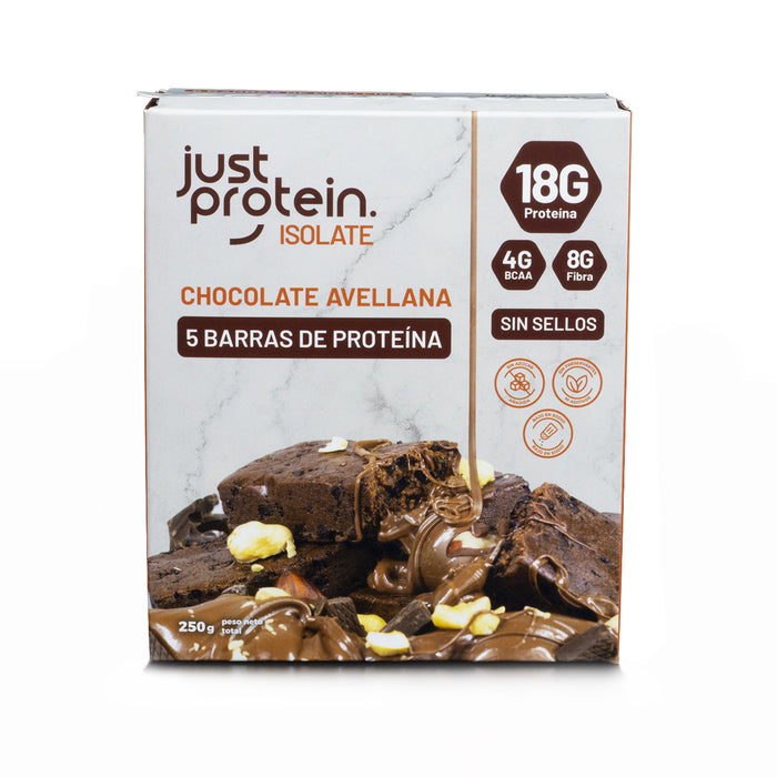 Barra proteína Chocolate Avellana 50g (5 UN) - Just Protein