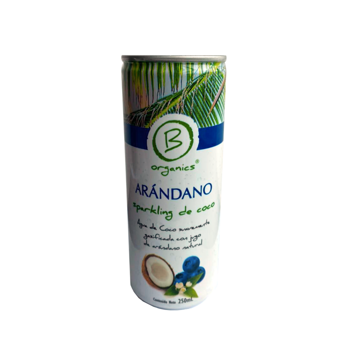 Agua de Coco Sparkling Arándano 250 ml - B Organics